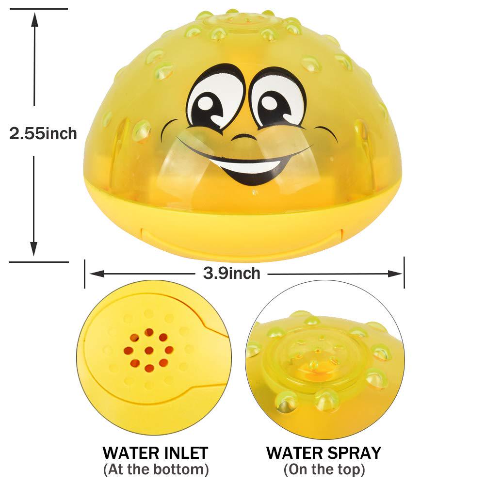 Bath Toy, Spray Water Squirt Toy LED Light Up Float Toys Bathtub Shower Toy for Baby Toddler Kid