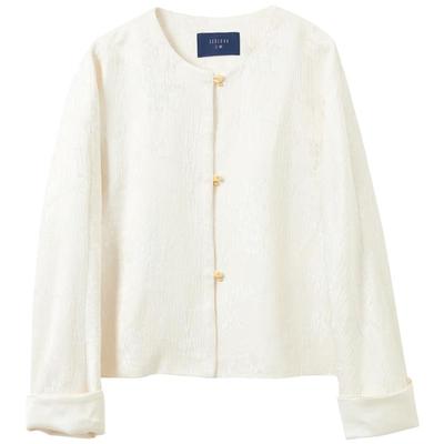 Sancai Jacquard Rundhals Strickjacke