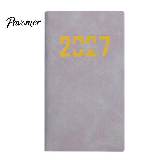 Portable Daily Schedule 2027 Agenda Notebook, Pocket Size PU Leather Cover Academic Planner for Work Planner, Practical Organizer Business And