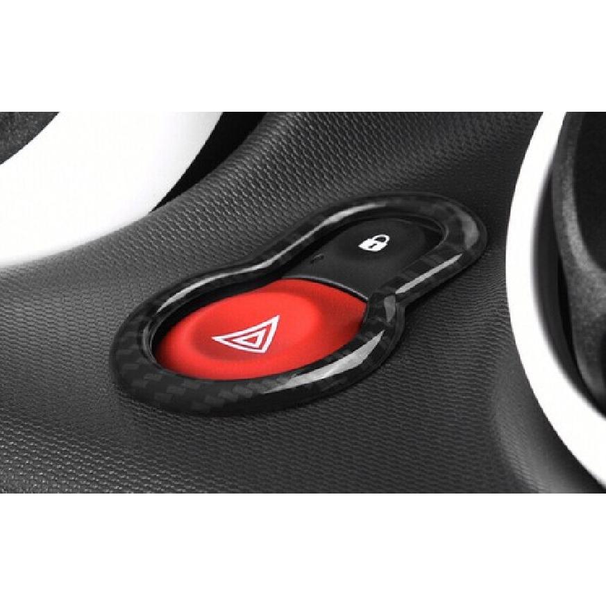 Emergency Light Switch Carbon Fiber Steel Panel Trim For Benz Smart Fortwo 15-20