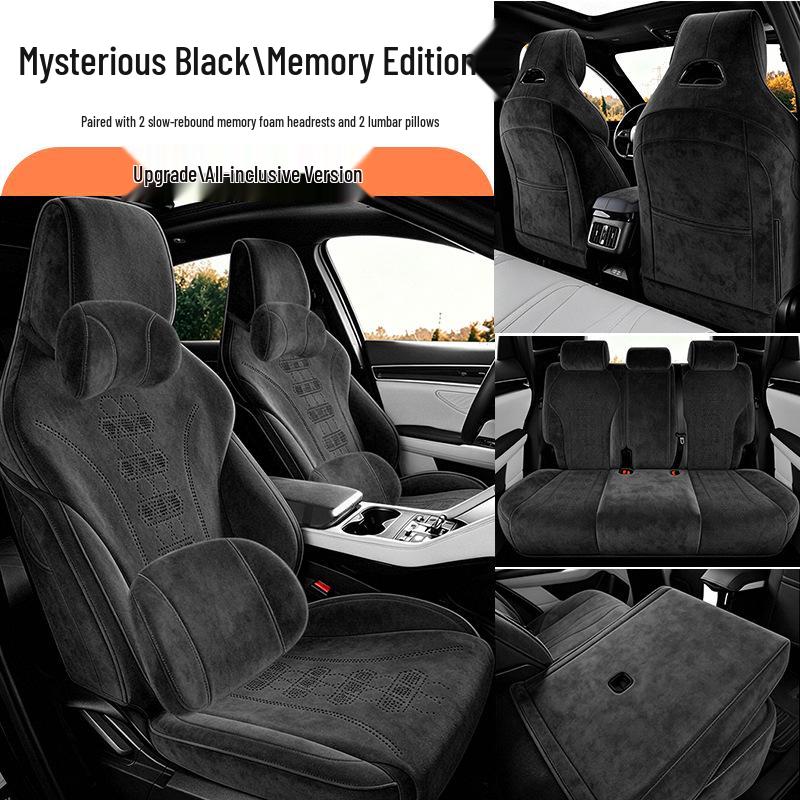 Suede Seat Covers for 2023-2025 BYD Song PLUS Hybrid, Full Coverage Cushions