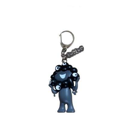 Osaka-Kansai Expo Black Myakumyaku Keychain [EXPO2025] 3D PVC Keychain with Plate, Black, Commemorative Monotone Black Mascot, New Color, Size 50 X