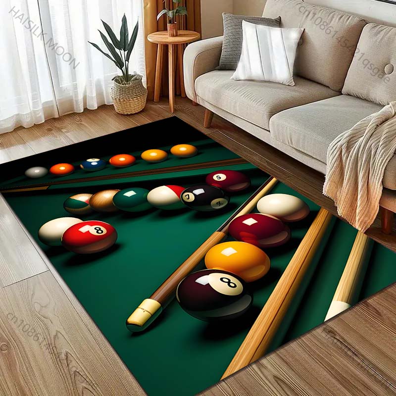 HD Snookered Billiard Balls Print Carpet for Living Room Bedroom Sofa Doormat Decor Sofa Table Area Rug Non-slip Floor Mat