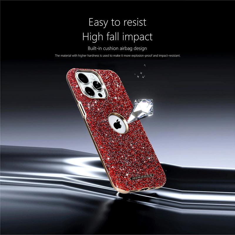 Luxury Glitter Jewel Glossy for MagSafe Phone Case For iPhone 16 Pro Max 15 14 Plus 13 12 Plating Shockproof Magnetic Hard PC Bumper Cover