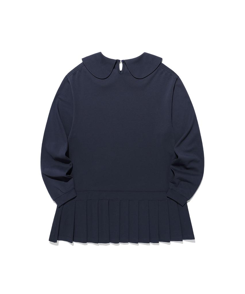 Nice Ghost Club Ffats Pleated Midi Dress L/S Tee_Navy(Ng2Gsupa94A)