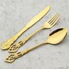 5Pcs Vintage Stainless Steel Cutlery Set Royal Spoon Forks Knives Dinner Silverware Colorful Dinnerware Kitchen Tableware Gift