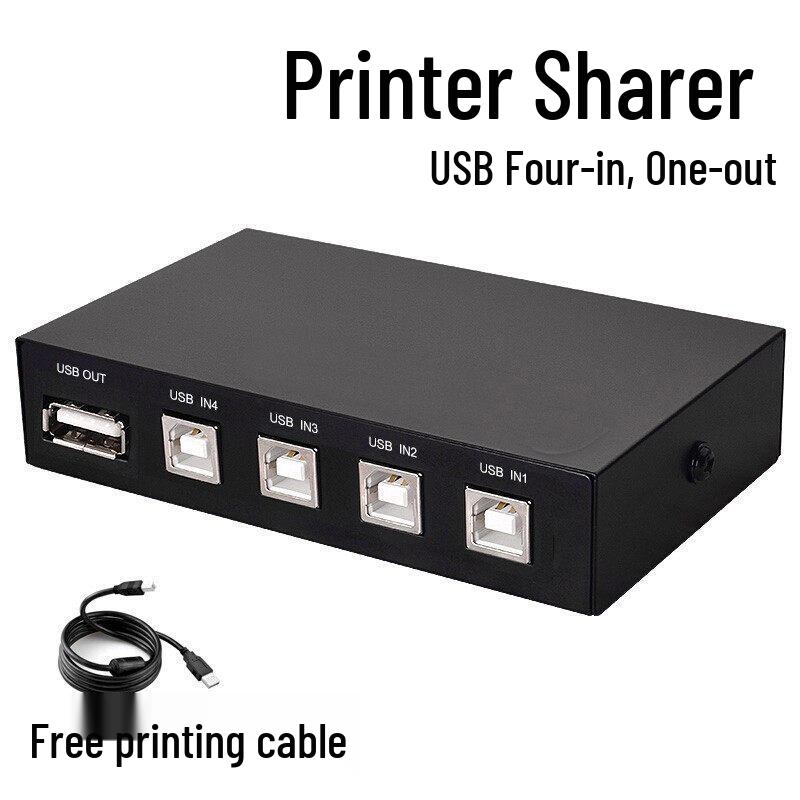 4-Port USB Switcher Printer Splitter: Share 1 Printer with 4 Computers