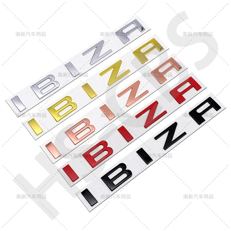 3D Metal Ibiza Emblem Car Rear Trunk Stickers Auto Body Decal Badge For Ibiza Letter Logo Decal Stickers Car Styling Accessories