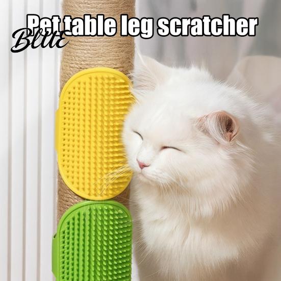 Pet Bath Brush Care Comb Strap Pad Cat Grooming 2Pcs Silicone Self Groomer With Cats