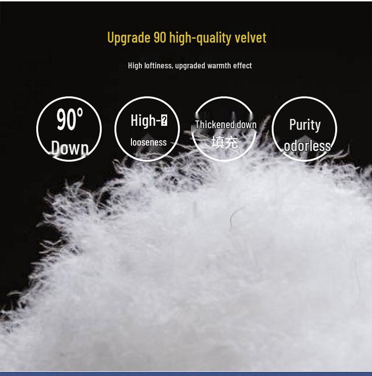 Wow Oh Custom Logo Mid-Length Down Jacket - White Duck Down, Warm Business Style