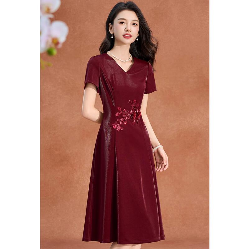 Meilannie New Chinese Style Embroidered A-line Dress 3XL