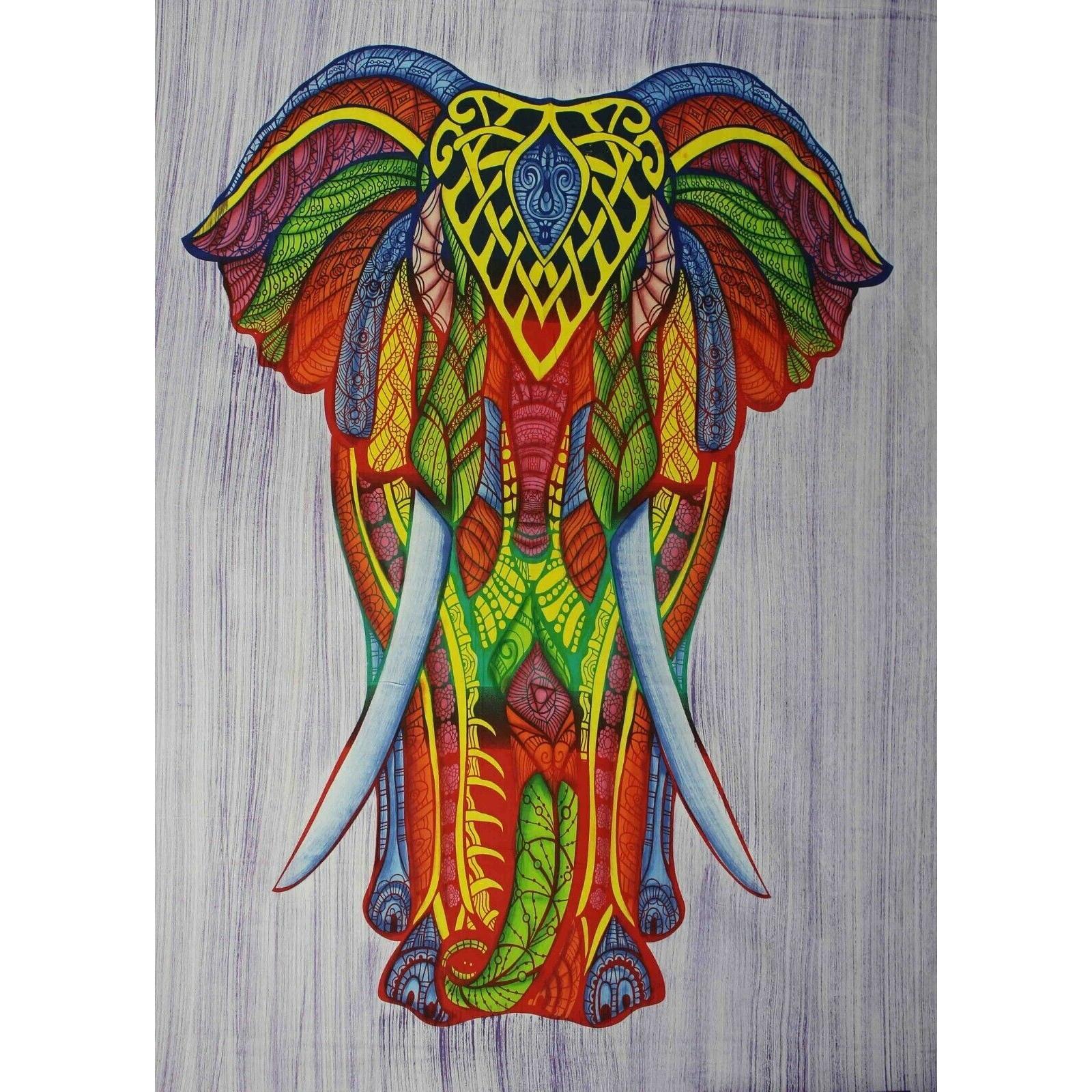 Elephant tapestry, boho art, yoga, goodness 75x100