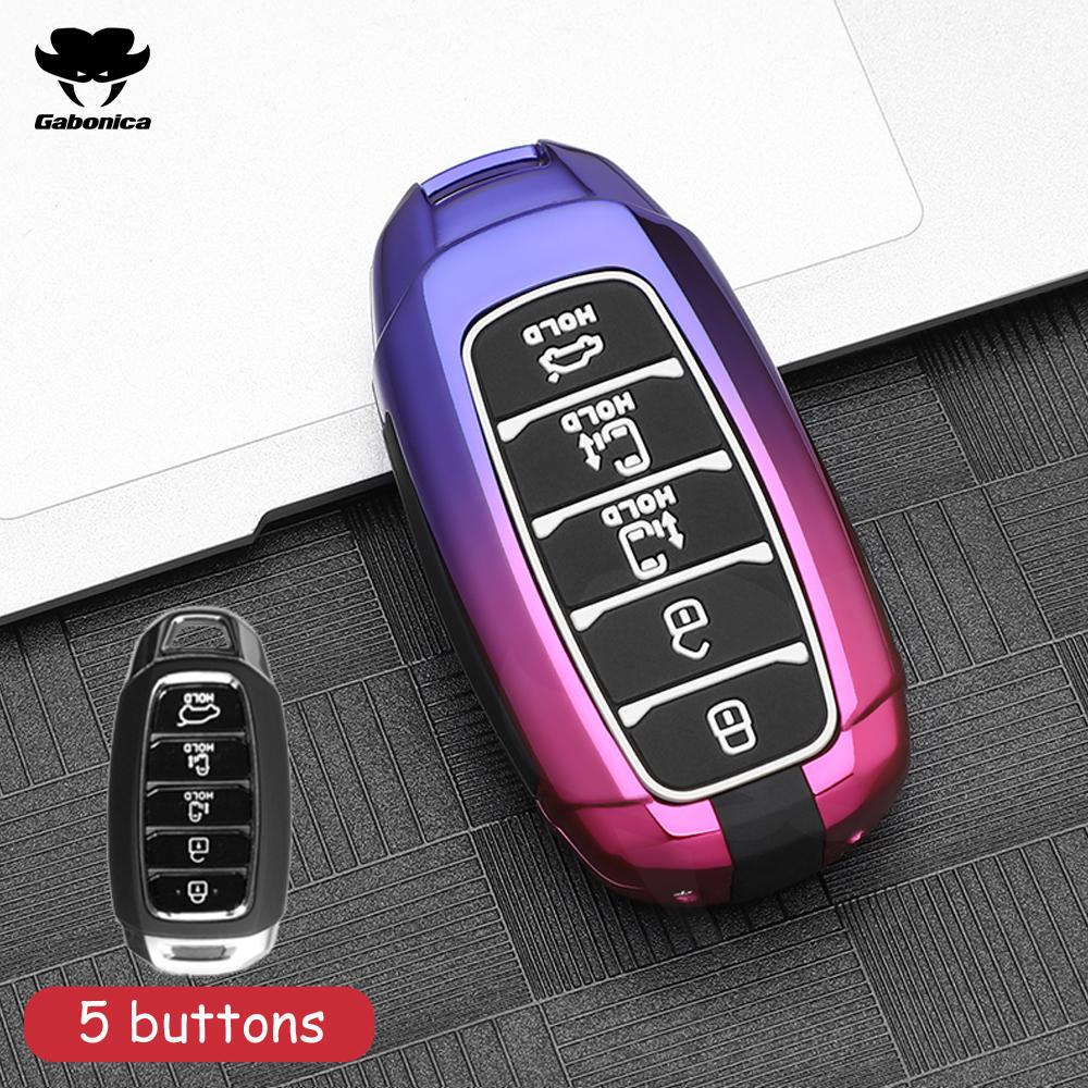 Alloy Car Key Cover For Hyundai N Line Verna Solaris Elantra Azera Kona Encino Grandeur Azera Palisade I30 Ix35 Accent Santa Fe