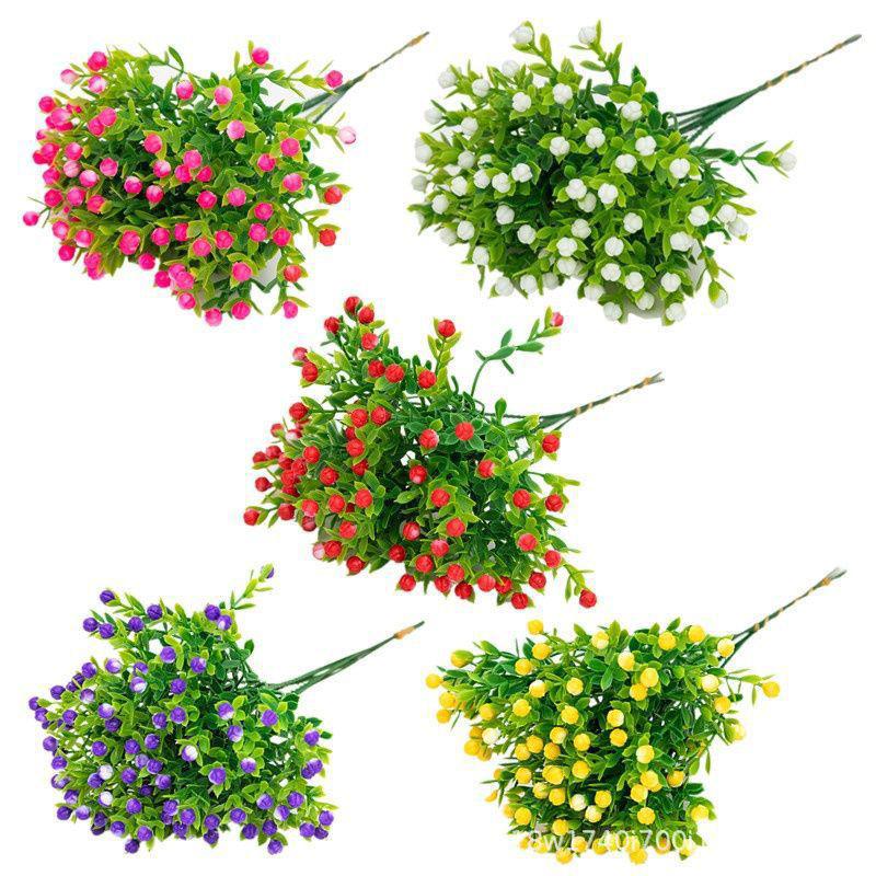 Simulation Milan Grains Artificial Flowers Plastic Green Potted Plants Decoration Arrangement Accessories for Home