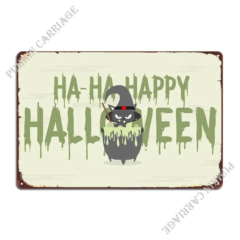Happy Halloween Metal Signs Mural Wall Decor Club Cinema Tin Sign Poster 20x30cm(7.8x11.8inch)