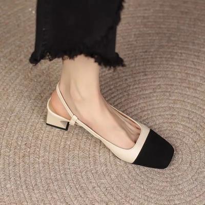 Fashion 024 New Summer Women Shoes Dress Shoes Mid Heel Square Head Fashion Wedding Party Sandals Casual Shoes Ladies Sandalias De Mujer