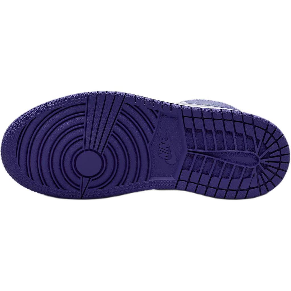 Jordan Air Jordan 1 Abrasion Resistant Mid Top Children's Basketball Shoes Purple White Kids' DQ8424-500