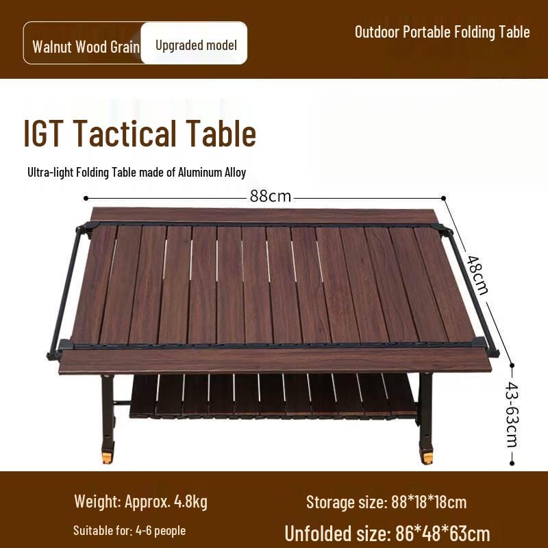 ZISIZ Multifunctional Camping Folding IGT Aluminum Lift Table