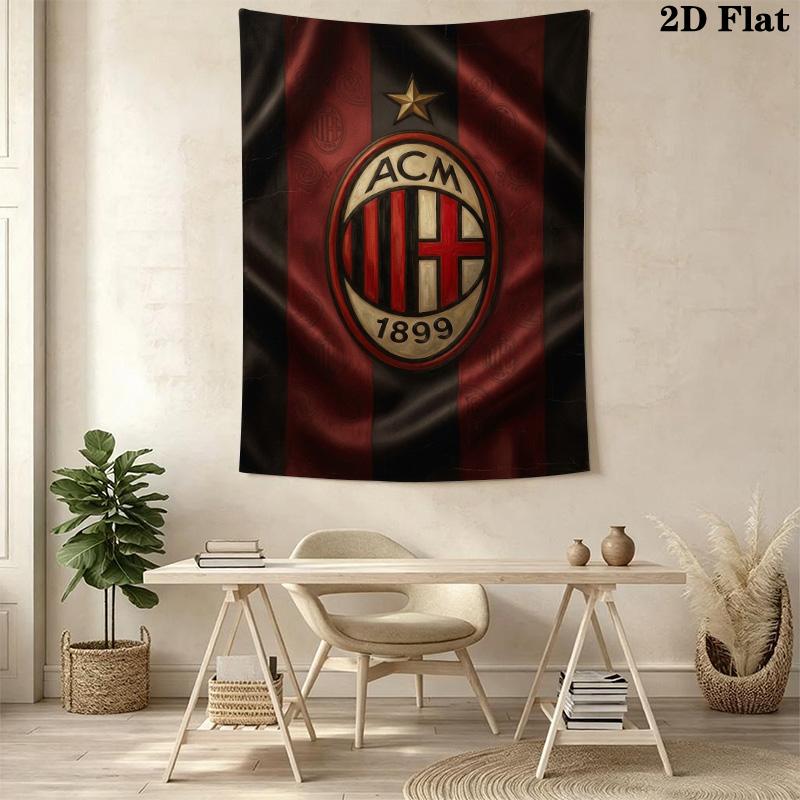 Ac Milan Crest Emblem Threepiece Set 1 Duvet Cover 2 Pillowcase Without Core Duvet Cover And Pillowcase Bedding Set Christmas Birthday Gift