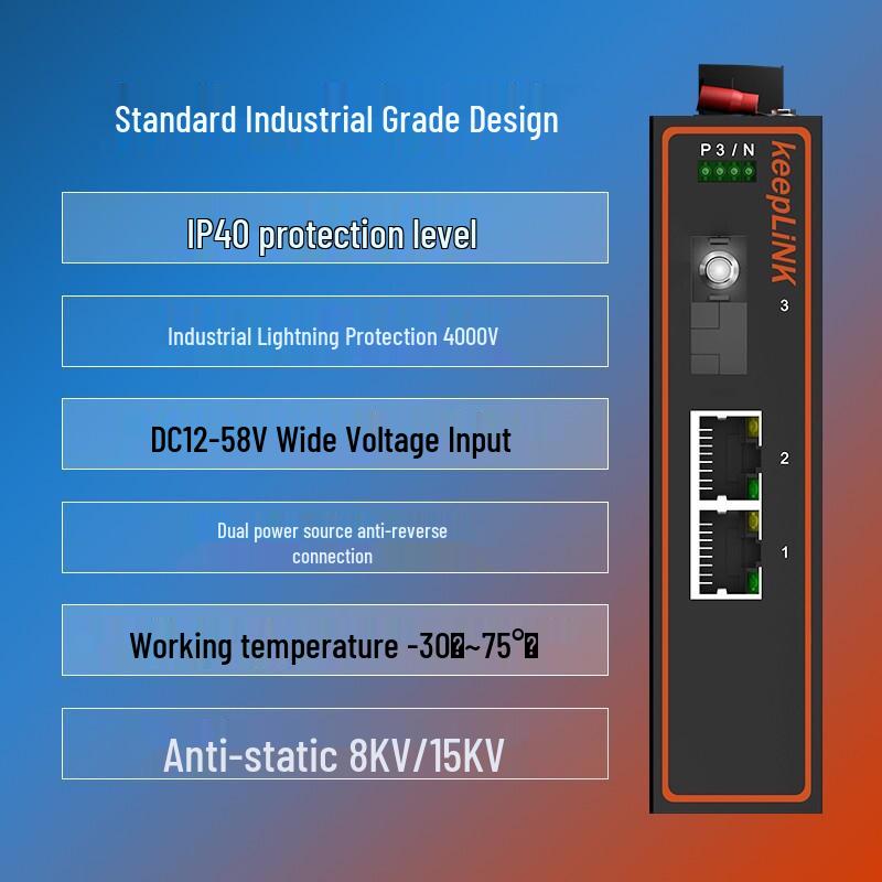 keepLINK KP-9000-45 Industrial Ethernet Switch & Fiber Transceiver
