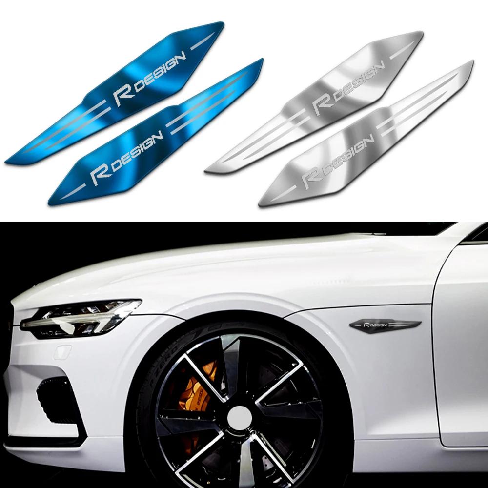 Für Volvo Rdesign T6 AWD C30 C70 S40 S60 S70 S80 XC60 XC90 2 Stück Auto Styling Aufkleber 3D Reflektierendes Metall Karosserie Kotflügel Emblem Aufkleber