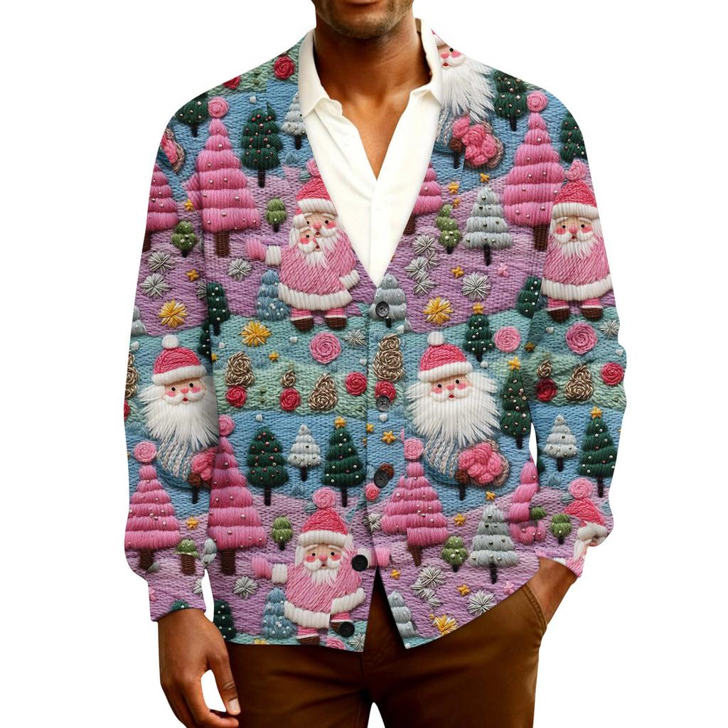 Men's Ribbed Knit Long-Sleeve Cardigan