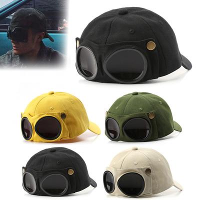 Sun Hat with Sunglasses Decor Breathable UV Proof Lightweight Baseball Hat Sunshade Headwear Versatile Daily Wear