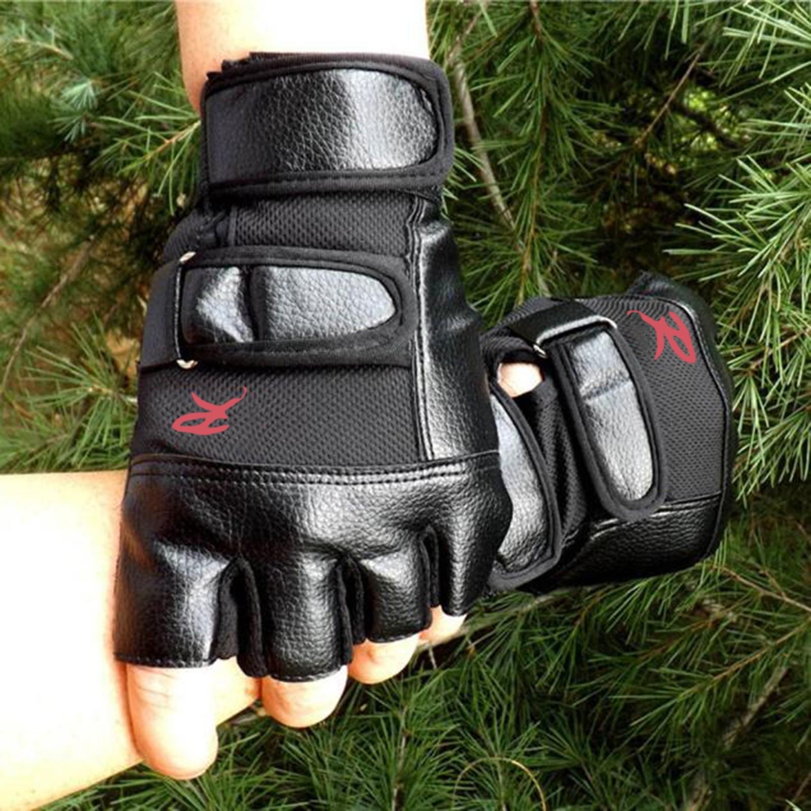 

Men Gym Exercise Training Sport Fitness Sports Half Finger Leather Gloves