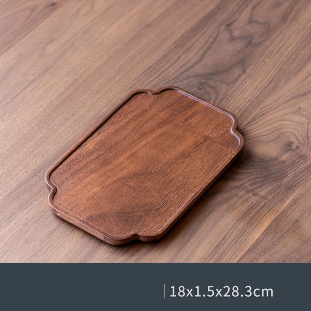 Walnut Tea Tray Round Wooden Tea Tray Plate Retro Serving Platter Tray  Tea
