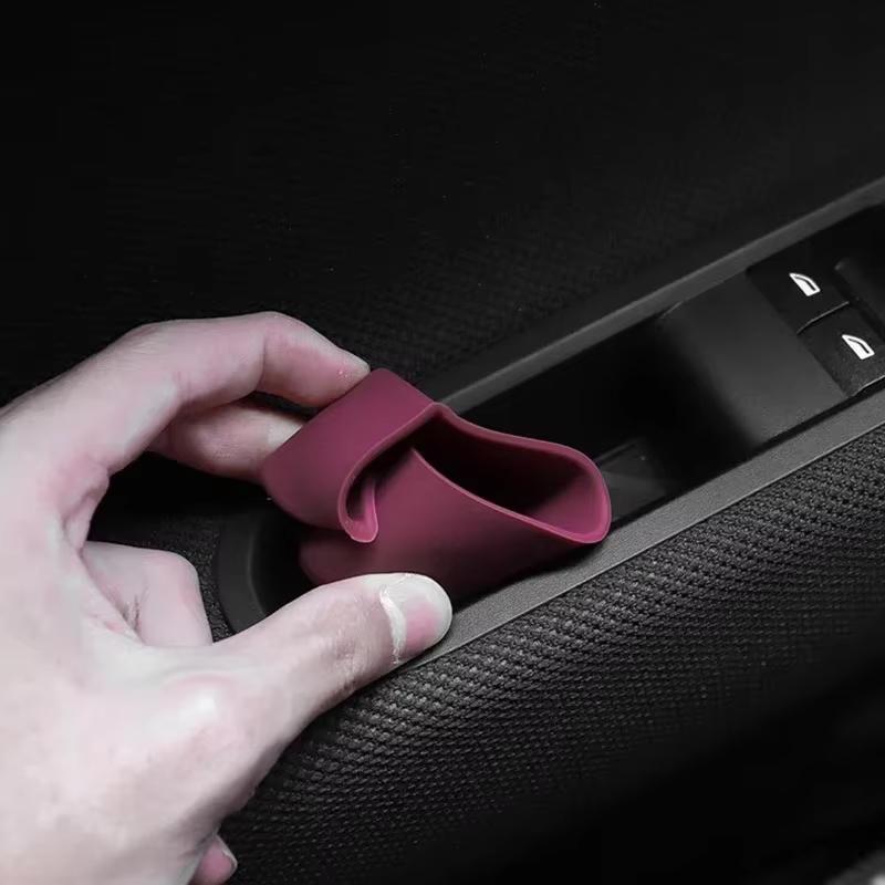 2Pcs Silicone Car Door Window Lifter Storage Box Accessories Trim For Mini Cooper F66 2024 2025 J01 EV Interior Decoration