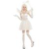 Costume d'Ange Blanc avec Jupe en Tulle Ailes Bandeau Collier Gants Cosplay Anime Fête Performance Scénique