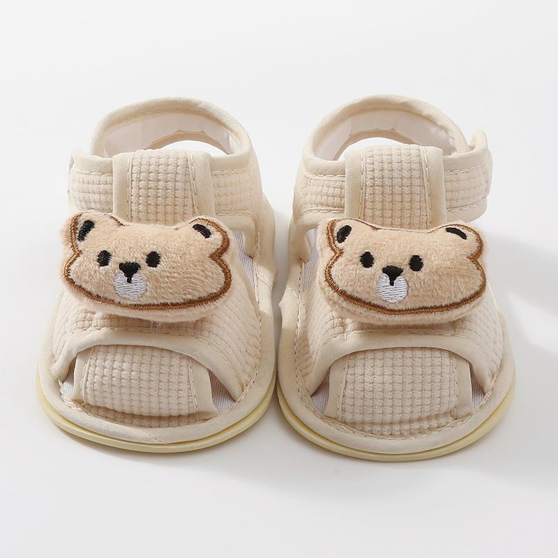 Sandales plates en coton antidérapantes pour bébé, premières chaussures de marche