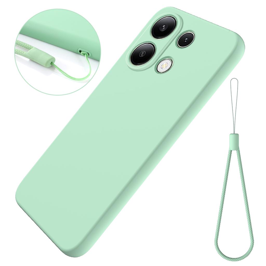 For Xiaomi Redmi Note 13 Pro 4G/Poco M6 Pro 4G Case Soft Touch Liquid Silicone Phone Cover with Strap