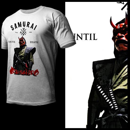 

Samurai T-Shirt Bushido Code Japanese Warrior Sword Katana Kanji Ronin Oni XL