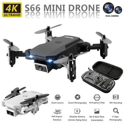 S66 Mini Drone 4K HD kamera WiFi Fpv Tlak vzduchu Nadmorská výška Údržba 15 min. výdrž batérie Skladacia kvadrokoptéra KID darček
