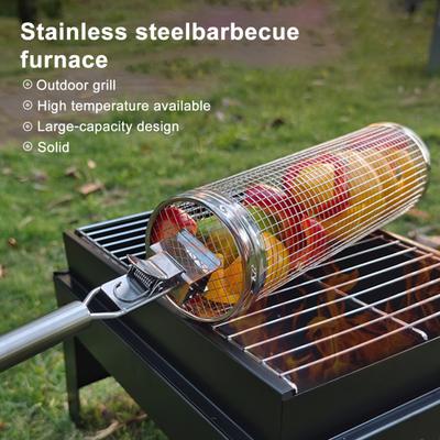 Reusable Rolling Grill Basket Heat Resistance Barbecue