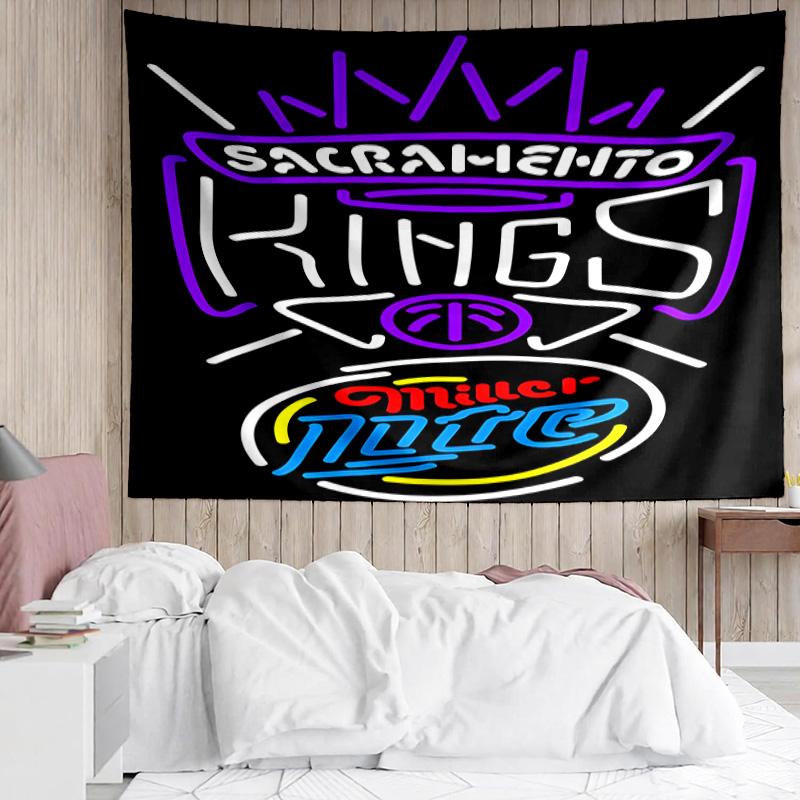 1PC Sacramento Basketball Logo Quick-Dry Tapestry, Unique Design Tapestry, Suitable for Bedroom,Livingroom, Playroom,Heartwarming Holiday Gifts