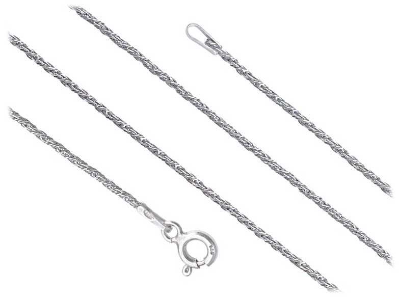 Short Silver Twisted Braided Fox Tail Chain 1.1mm Decorative 42