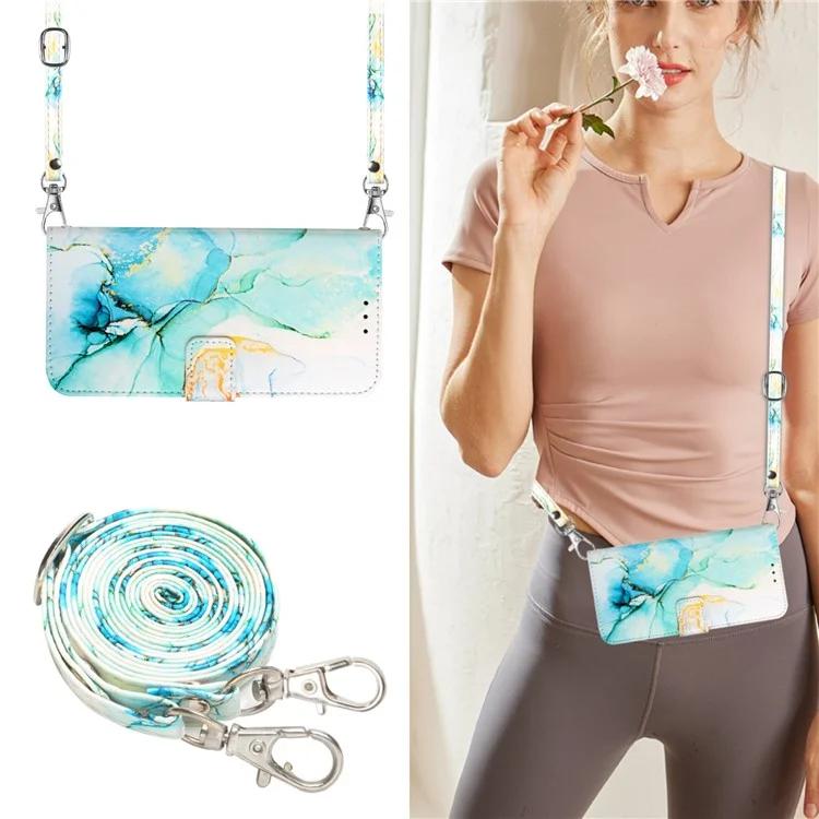 Kožený tisk vzoru YB Series-6 pro Xiaomi Redmi Note 13 Pro 5G / Poco X6 5G kožené pouzdro s popruhy