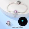Charm Elegant Beautiful Copper Lotus Pendants Bead Fits Charm Plata Genuine Bracelets Bead Women Jewelry Crafting