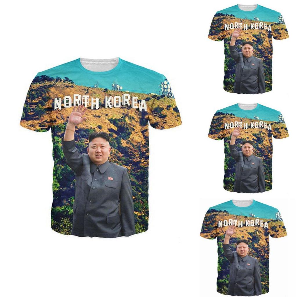 Moda Fresca Nueva Unisex Kim Jong Un Divertida Impresión 3D Casual Camiseta Top