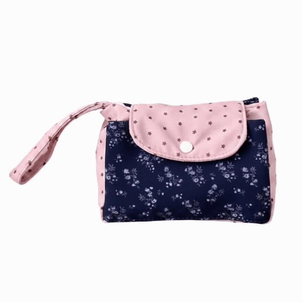 Purple Print Floral Makeup Bag Soft Cotton Coin Purse Cosmetic Pouch Teenage Girls фиолетовый