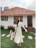 Women's High Neck Lace Crochet Dress with Bow Tie Waist, Long Sleeve, New 2026 Style