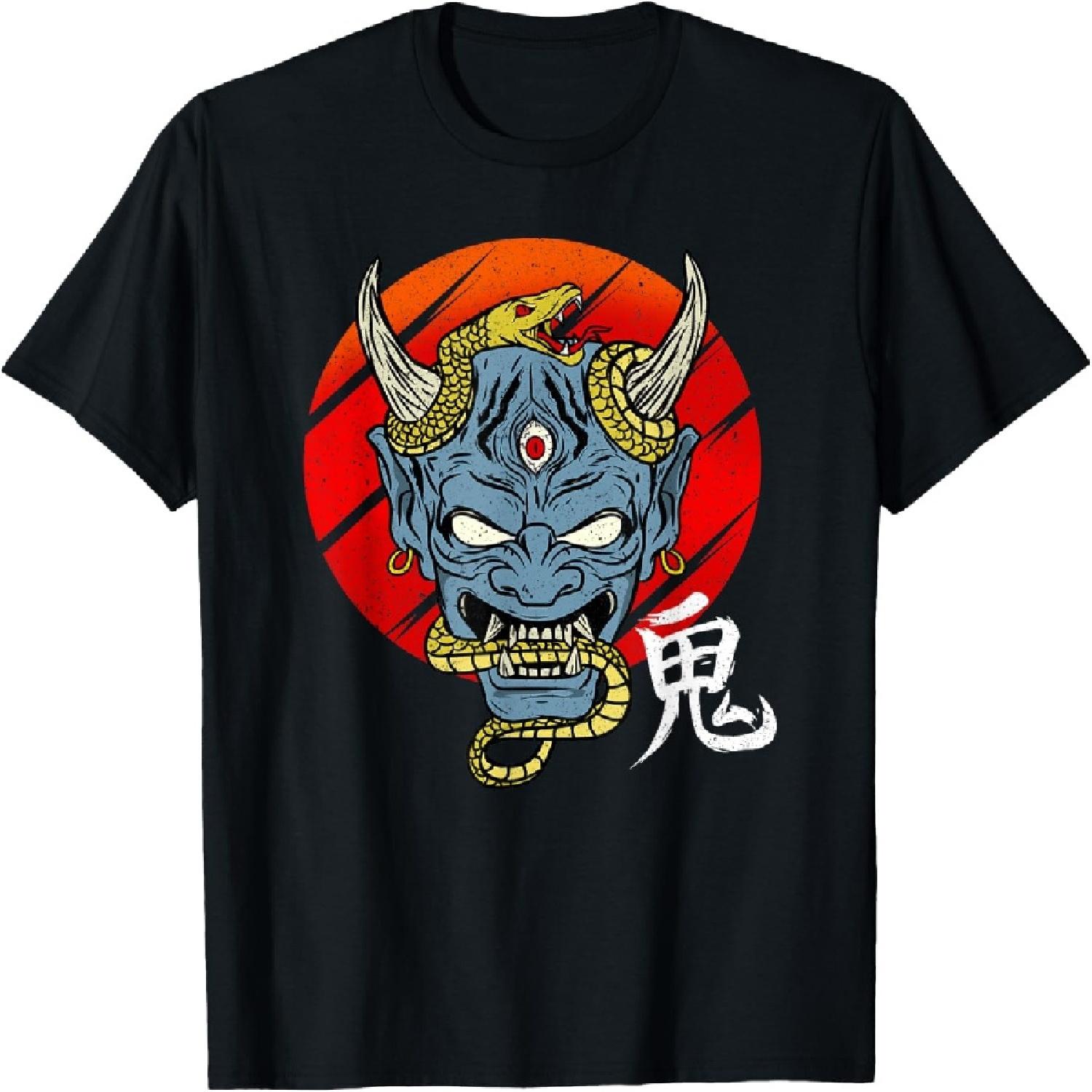 Japanese Oni Mask Demon - Anime Yokai Devil T-Shirt XXXXXL разноцветный