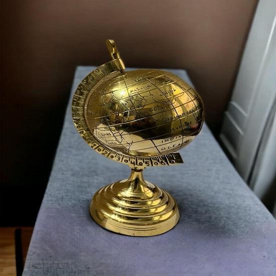 Vintage World Globe Table Decor - Antique Table Decoration - Old World Charm