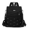 Embroidered Rhomboid Backpack Large Capacity Women's Commuter Bag Multifunctional Shoulder Bag