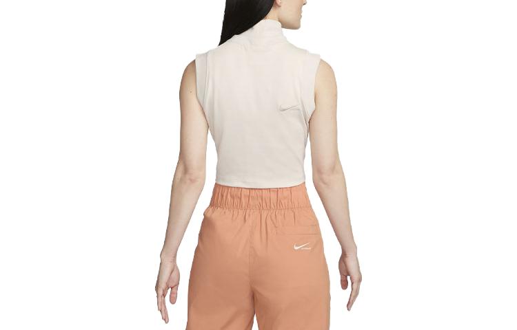 Nike Tank Tops Women's Light Oregon Brown Stand Collar Moderate Straight Fit FB8343-104