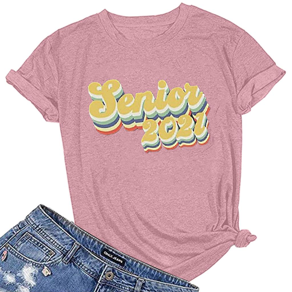 Damen Buchstaben Druck Kurzarmhemd Lässige Oberteile Bluse