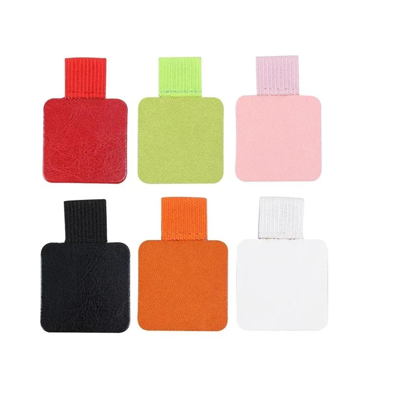 Easy To Carry Self-Adhesive PU Leather Pen Clip Pencil Elastic Loop Cover Ring for Diary PlannerClip for Apple ICell Phone IPencil Hol Practical Use
