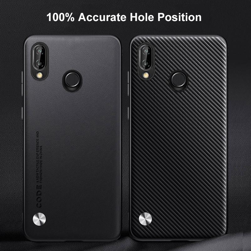 Luxury PU Leather Case For Huawei P Smart Plus 2018 Back Cover Matte Silicone Protection Phone Case For Huawei Nova 3i Nova3i